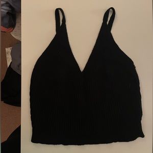 NWOT Black SHEIN Sweater Crop Top